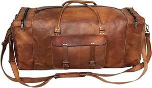 <b>Leather</b> 28 Inch Overnight <b>Travel</b> Duffel and Toiletry <b>Bag</b> Combo for <b>Men</b> Large Weekender Luggage Carry <b>Bag</b> Suitable for Business - Product Image 2