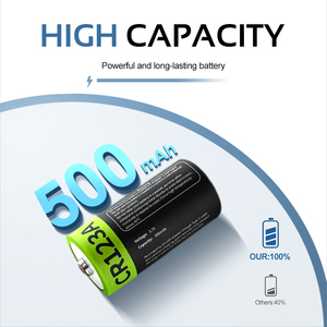 IILEER pas cher prix <span class=keywords><strong>CR123A</strong></span> 1850mWh USB batteries rechargeables type-c port 3.7V 500mAh batterie Li Ion avec câble de charge - Product Image 4