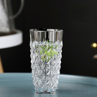 Verre Highball Européen à Base Lourde, Transparent, Sans Plomb, avec Grille Gaufrée