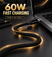 Kabel Pengisian Daya USB C ke USB C 60W Berbahan Kain |   Supplier Grosir OEM untuk Ihpone18