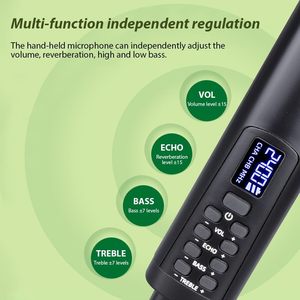 Micrófono Dinámico Portátil UHF con Conector XLR, Micrófono Inalámbrico Recargable de Mano con Eco para Karaoke, Bajo Precio para Conferencias - Product Image 6