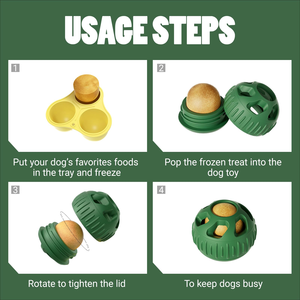 Jouet interactif longue durée pour chien, balle à friandises, jouet à lécher en silicone de qualité alimentaire écologique pour grands chiens - Product Image 3