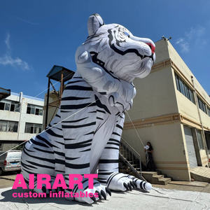 Mongolfiera gonfiabile con leone bianco su misura, che si trova in una foresta gonfiabile bestia mascotte palloncino - Product Image 5