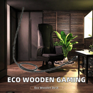 Wooden L-Shape Gaming Desk 5+ Storage Power Outlets LED <b>Lights</b> <b>Monitor</b> Stand-MDF -Eco-Friendly Space-Saving for Gaming Room Home - Product Image 2