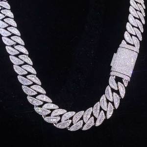 Meistverkaufte Herren Hip-Hop Schmuck Bling Sterling Silber VVS Moissanit Iced Out Kubanische Gliederkette Halskette Mit Zertifikat - Product Image 6