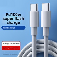 Câble de données USB-C 100W, USB-C vers USB-C, charge rapide et transfert de données pour iPhone, ordinateur portable, tablette, câble de charge USB