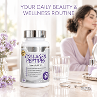 Capsules de collagène en marque privée OEM 1800mg Types I II III IV X Complément alimentaire pour la santé de la peau, des cheveux et des ongles