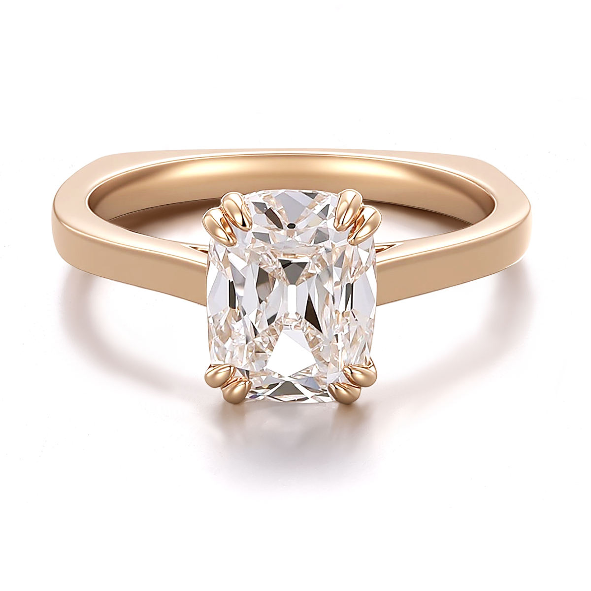 Bague en or 10K massif avec diamant de laboratoire