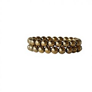 Pulsera de Piedras Preciosas con Cuentas Hechas a Mano en Forma de Escudo Curativo de Color Dorado Atractivo de Alta Calidad para Aniversario, Unisex - Product Image 1