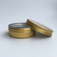 Pot rond en aluminium doré de 120 ml (120 g, 4 oz) pour pomade, huile, crème à barbe, savon, emballage de stockage, boîte en étain, boîte à bougies, boîte en étain