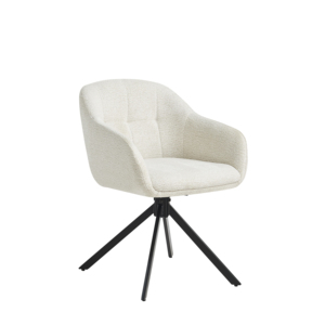 Chaise de salle à manger pivotante moderne avec accoudoirs fixes et base en métal, chaise de salon, chaise de bureau, fauteuil - Product Image 1