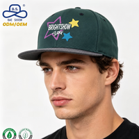 Cappellini Snapback Bicolore Verde e Grigio Classici e Trendy con Logo Personalizzato per Uso Quotidiano e Streetwear