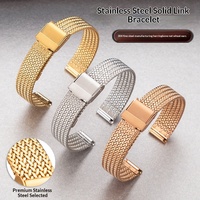 Bracelet de montre Lionorm en maille milanais chevrons 10mm 12mm 14mm avec fermoir double sécurité en acier inoxydable pour smartwatch