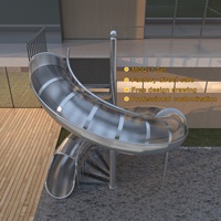 Escalier en colimaçon gain de place pour intérieur avec glissière en acier forgé/aluminium/acier inoxydable 304, escalier en colimaçon extérieur en métal avec glissière