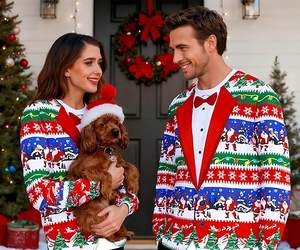 Pull <span class=keywords><strong>de</strong></span> Noël <span class=keywords><strong>moche</strong></span> pour homme, drôle, flocon <span class=keywords><strong>de</strong></span> neige, Père Noël, hilarant, imprimé, surdimensionné, doux, pull à manches longues, <span class=keywords><strong>t</strong></span>-<span class=keywords><strong>shirt</strong></span> - Product Image 4