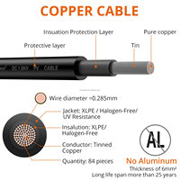 Câble photovoltaïque industriel multibrin Pioneer Direct Factory 4mm² 6mm² 10mm² 1500V XLPO isolé en cuivre étamé 8 AWG Solaire