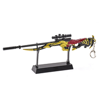 Горячая новинка: Модель игрушечного пистолета AWM Balance in Flames из игры Peace Elite, 21 см, разборная, из цинкового сплава, металлическая, с брелоком