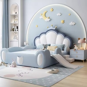 Cama Moderna de Princesa para Niños, Directo de Fábrica, Muebles Rosados Populares para Dormitorio Infantil, Cama Suave y Segura con Barandas Personalizables - Product Image 3
