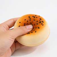 Jouet Squishy Mignon en Forme de Boule de Sésame à Remontée Lente, Imprimé Graines de Sésame Noir, Anti-Stress, Décoration de Bureau, Cadeau