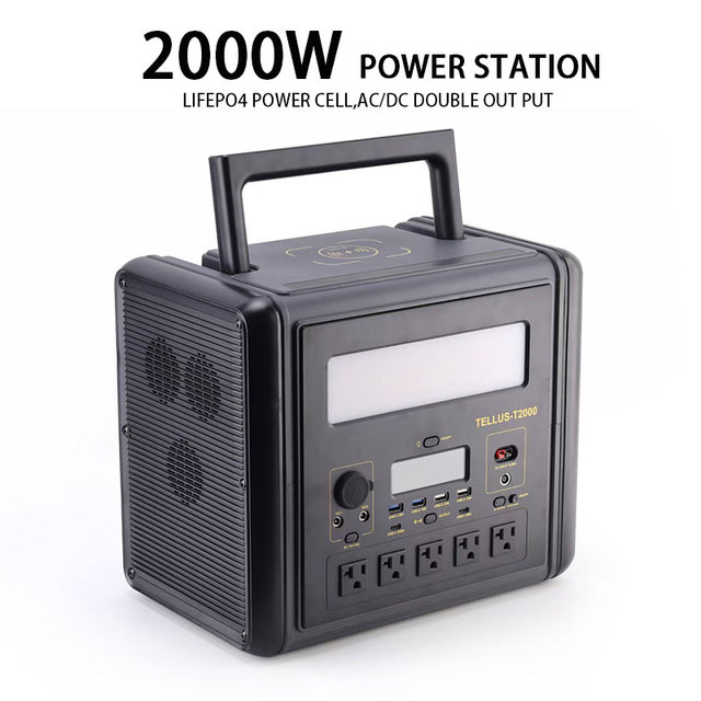 OEM 2kw 2000w High Capacity off Grid Outdoor Camping Mobile Solar Lifepo4 Lithium Battery 12v Dc Portable Power Station