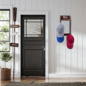 Rustik katı ahşap duvara monte beyzbol şapkası organizatör vitrin rafı ahşap şapka tutucu raf asılı kanca - Product Image 5