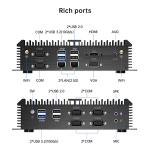 เคสอลูมิเนียมขนาดเล็กวินโดวส์11โปร Intel Core I7 2LAN 1165g7 RS485 RS232แบบไม่มีพัดลมสำหรับงานอุตสาหกรรม - Product Image 4