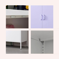 Buffet de rangement de cuisine en métal à 2 portes Structure KD pour salle à manger Armoire de garde-manger Meubles de salon à domicile