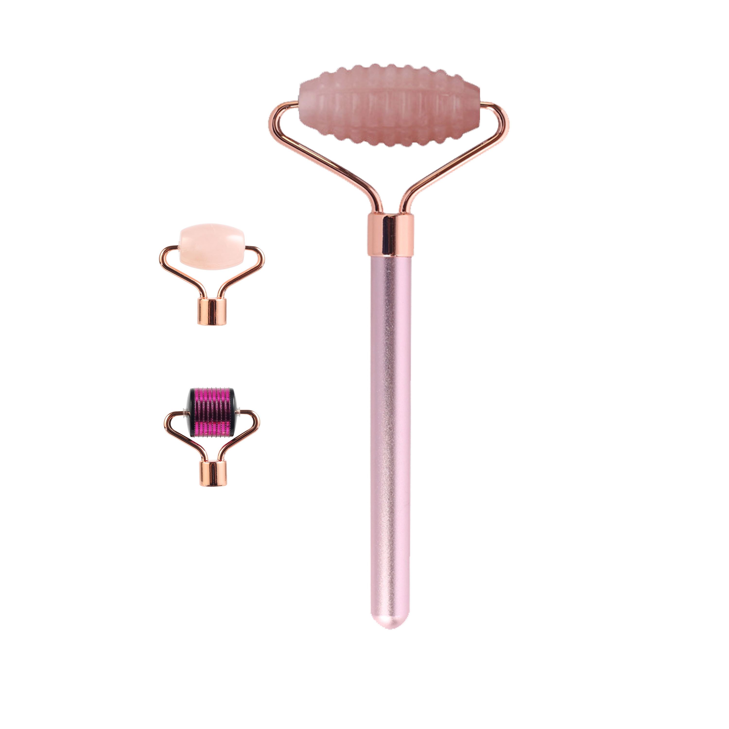 HOT 100% Jade Face Roller 540 Derma Roller Dr Pen Microneedling Rose Quartz Facial Massage Jade Roller