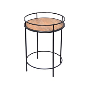 Modern Luxury <b>Brown</b> Custom Shaped Wood & Metal Coffee Side <b>Table</b> Snack End <b>Table</b> for Living Room Bedroom Kitchen Cheap Price - Product Image 4