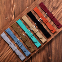 Bracelets de montre Juelong faits main en cuir véritable suédé 18/19/20/22 mm, style vintage avec attache rapide