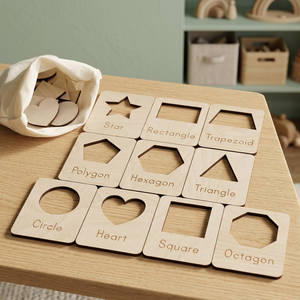 ZROSY Puzzle éducatif gratuit en MDF pour enfants de 3 à 6 ans : Formes géométriques (Étoile, Rectangle, Trapèze, Polygone, Hexagone, Cœur, Carré) - Product Image 4