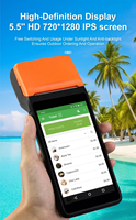 Terminal de point de vente intelligent 5,5 pouces A5 portable Android 11.0 avec NFC, Bluetooth et imprimante intégrée