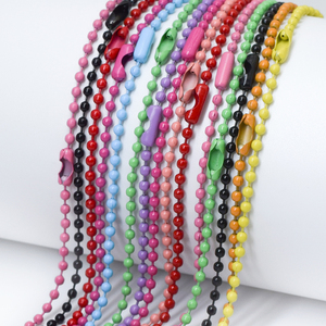 Cadena de bolas de Color metálico al por mayor <span class=keywords><strong>con</strong></span> hebilla, cadena de cuentas de hierro de 12 cm de largo, adecuada para el listado de artículos pequeños DIY - Product Image 1