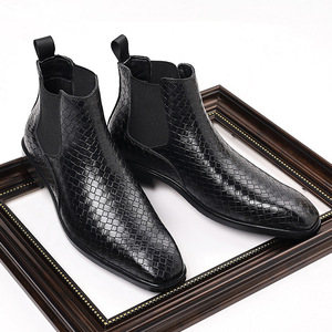 Nouveauté Bottines Chelsea à motif tissé de grande taille Bottines <span class=keywords><strong>tendance</strong></span> pour hommes Grande taille 38-48 - Product Image 2