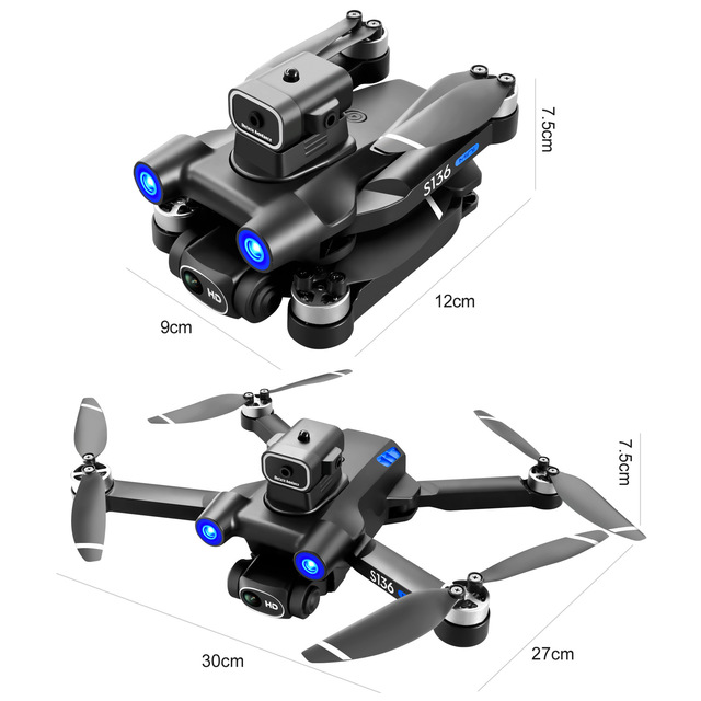 S136 GPS Drone Brushless Motor 4K Dual Camera FPV RC Quadcopter Infrared Obstacle Avoidance Foldable US Delivery in 7 Days