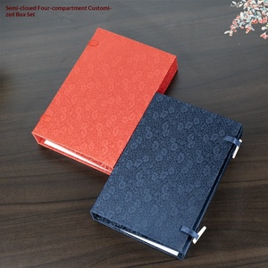 Coffret <span class=keywords><strong>de</strong></span> quatre boîtes à livres en papier sur mesure, cousues à <span class=keywords><strong>la</strong></span> main, style antique, pour arbres généalogiques et genealogies, fabriqué en Chine, personnalisable - Product Image 4