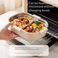 Boîte à lunch en acier inoxydable de qualité alimentaire à compartiments, grande capacité, compatible micro-ondes, facile à nettoyer, idéale pour la préparation des repas scolaires – Meilleure vente