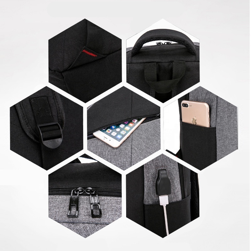 Port USB et Écouteurs Port Voyage Sac À Dos À La Mode Mélange couleur Ordinateur Portable Sac