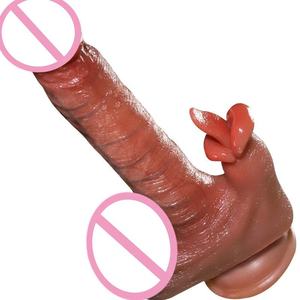 ดิลโด้ซิลิโคนนุ่มสำหรับผู้หญิงคู่รัก ของเล่นทางเพศเสมือนจริง พร้อมถ้วยดูดกระตุ้นจุดจี ไวเบรเตอร์กันน้ำ ขนาดใหญ่ พกพาสะดวก - Product Image 6