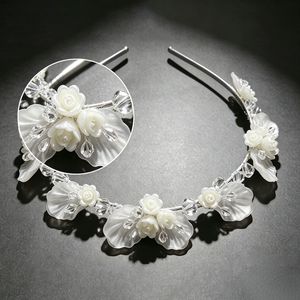 Serre-tête de mariée fait main en coquillages et fleurs, avec cristaux argentés, pour <span class=keywords><strong>mariage</strong></span>, élégant, floral, pour mariée, femme, bal de promo, accessoires de cheveux - Product Image 2
