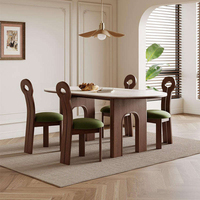 Juego de Comedor Moderno Minimalista de Lujo Marca Haavk, con Cubierta de Piedra Sinterizada Blanca, Marco Ovalado de Madera, Duradero y Ecológico para el Hogar