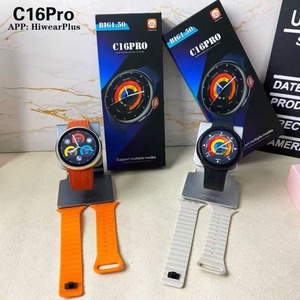 C16 Pro สมาร์ทวอทช์สำหรับผู้ชาย, ความละเอียดสูง1.50 ''ตรวจสอบสุขภาพหน้าจอพร้อมชุดสายนาฬิกาอั<span class=keywords><strong>จ</strong></span>ฉริยะ2ชุด - Product Image 2