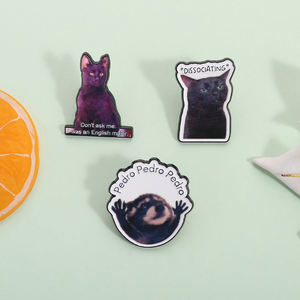 Pin de Esmalte de Gato Negro con Frase Divertida de Animal de Dibujos Animados, Broche, Insignia de Solapa, Joyería, Regalo, Venta al por Mayor - Product Image 2
