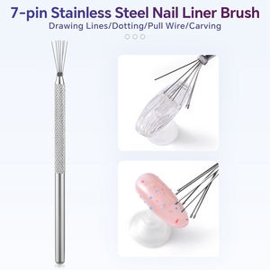 แปรงแต่งเล็บสแตนเลส 7 พิน สำหรับวาดเส้น แต่งลายจุด ดึงลวด แกะสลัก ทำเล็บ - Product Image 3