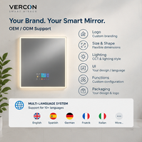 Miroir de salle de bain intelligent avec éclairage LED, écran tactile, Bluetooth, anti-buée, fabricant OEM/ODM