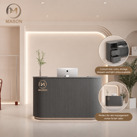 Bureau d'accueil compact en pierre courbée - Design moderne et réglable pour bureaux, hôtels, boutiques et salons