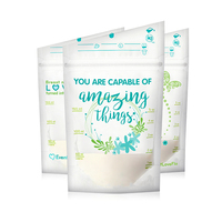 Sacs de conservation de lait maternel et aliments pour bébés, personnalisés, imprimés, en plastique refermable, réutilisables, sans BPA, pour la vente en gros