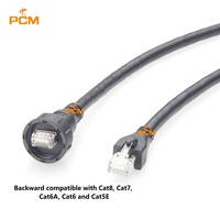 Cable Ethernet de Red RJ45 8P8C Macho a Macho, Impermeable IP67, Cat8, Cat7, Cat6A, Cat6, Cat5E, para Gabinetes Industriales en Exteriores
