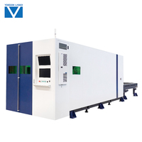 Machine de découpe laser à fibre CNC haute précision avec table de travail à couverture intégrale et échange rapide, puissance de découpe métal optionnelle FC3015H