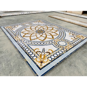 Fabricant de carreaux de médaillon en marbre au jet d'eau à fleurs du golfe d'Arabie Carreau d'incrustation à motif de marbre pour le projet de villa du palais royal - Product Image 3
